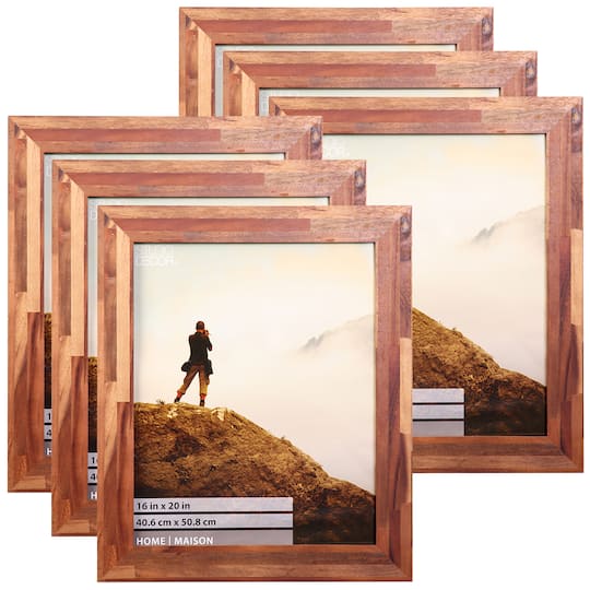 6 Pack: Home Natural Brown Wood Plank Frame by Studio Décor